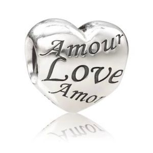 Retired Pandora Language of Love Charm, Moments Collection